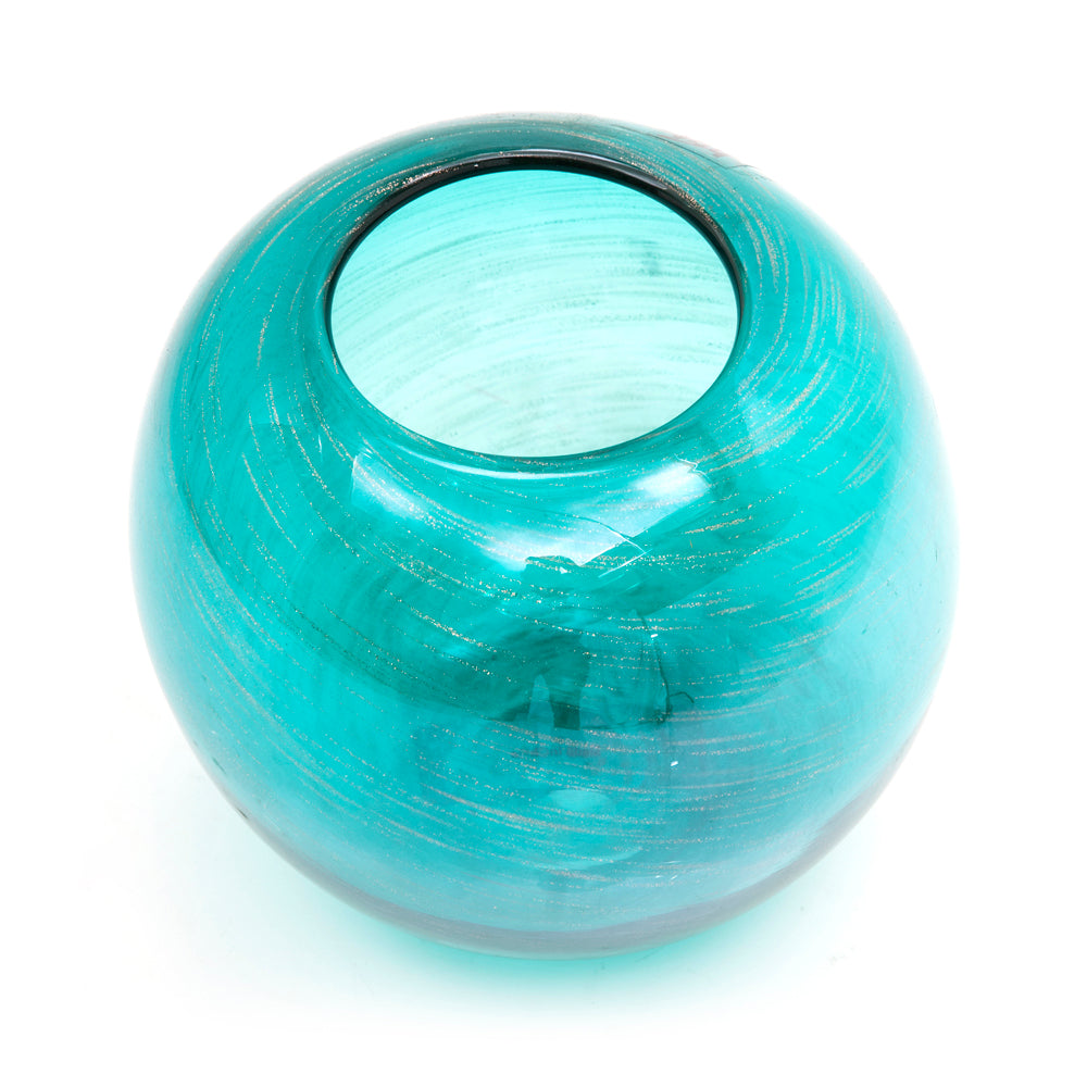 Blue Glass Ball Vase