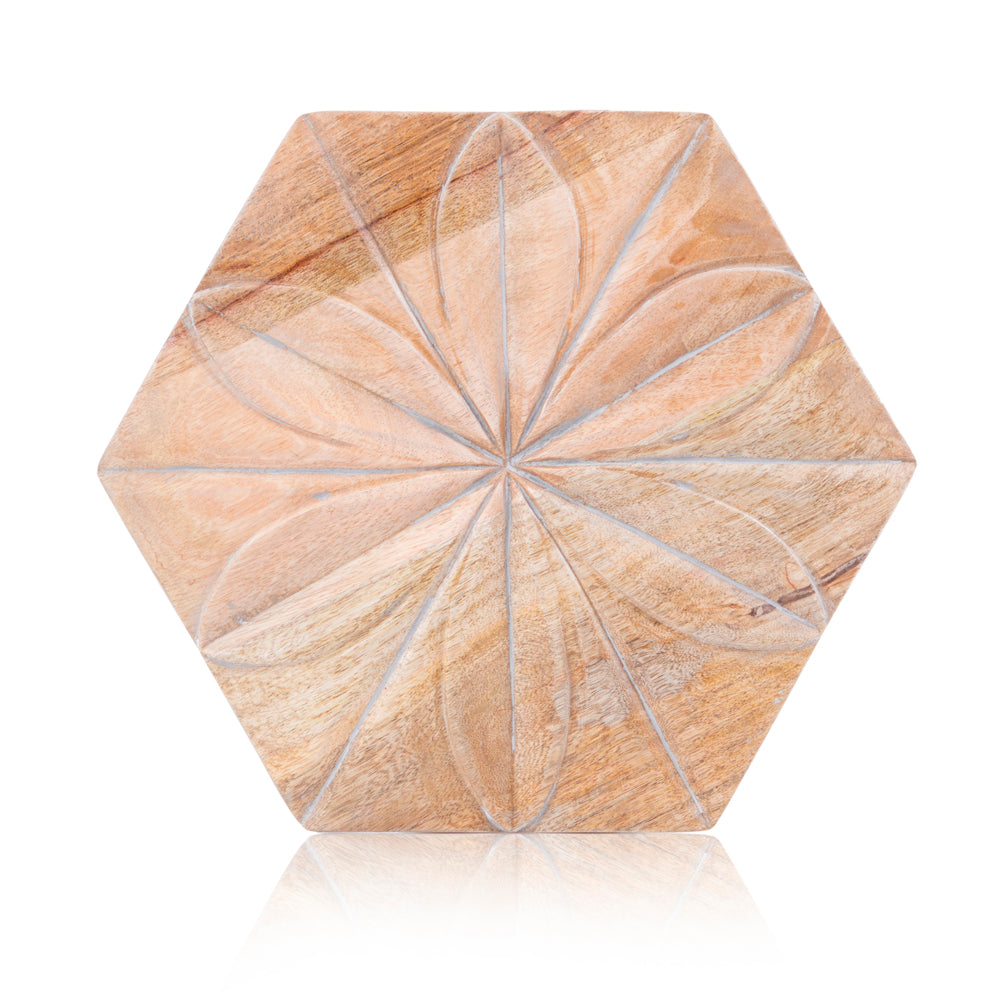 Wood Hexagon Plaques - Set of 3 (A+D)