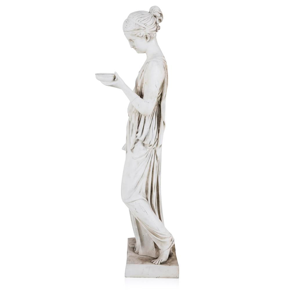 White Tall Greek Garden Woman Statue