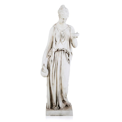 White Tall Greek Garden Woman Statue