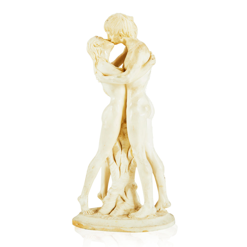 White Adam & Eve Kissing Sculpture
