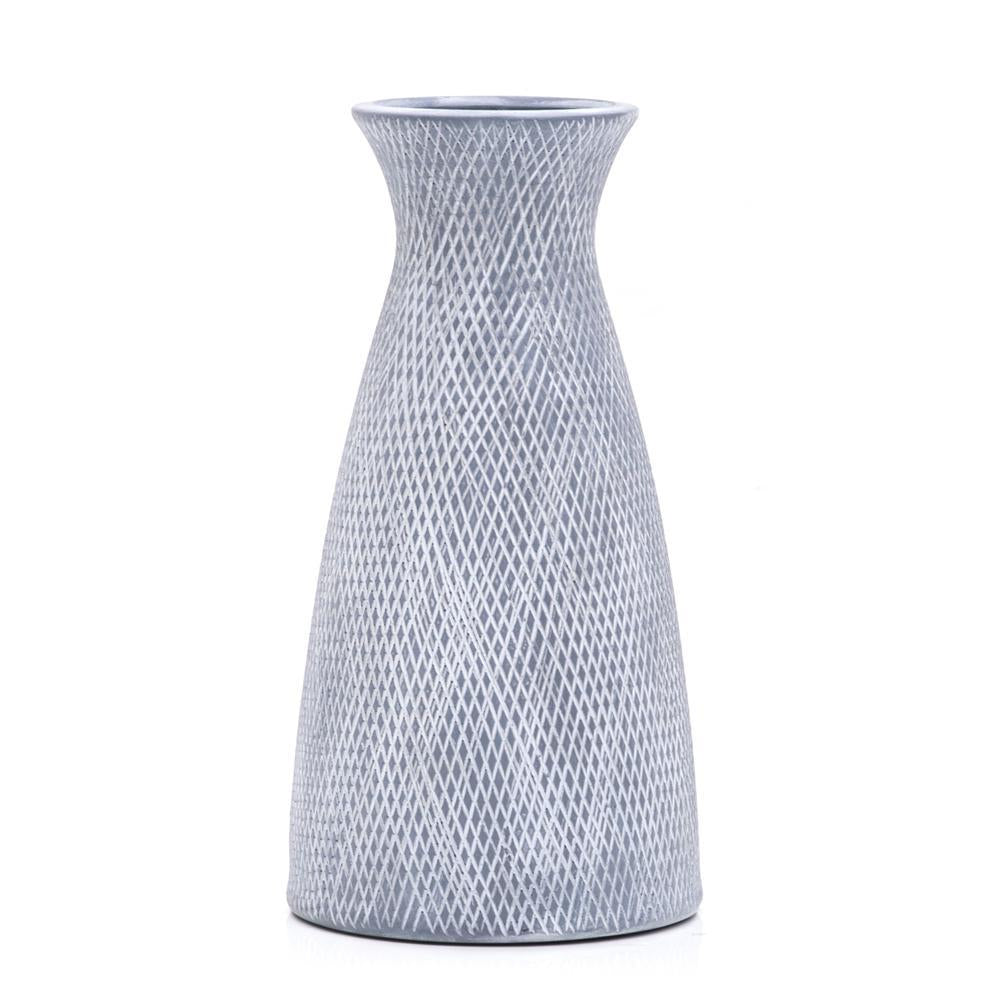 Blue Hour Glass Textured Vase