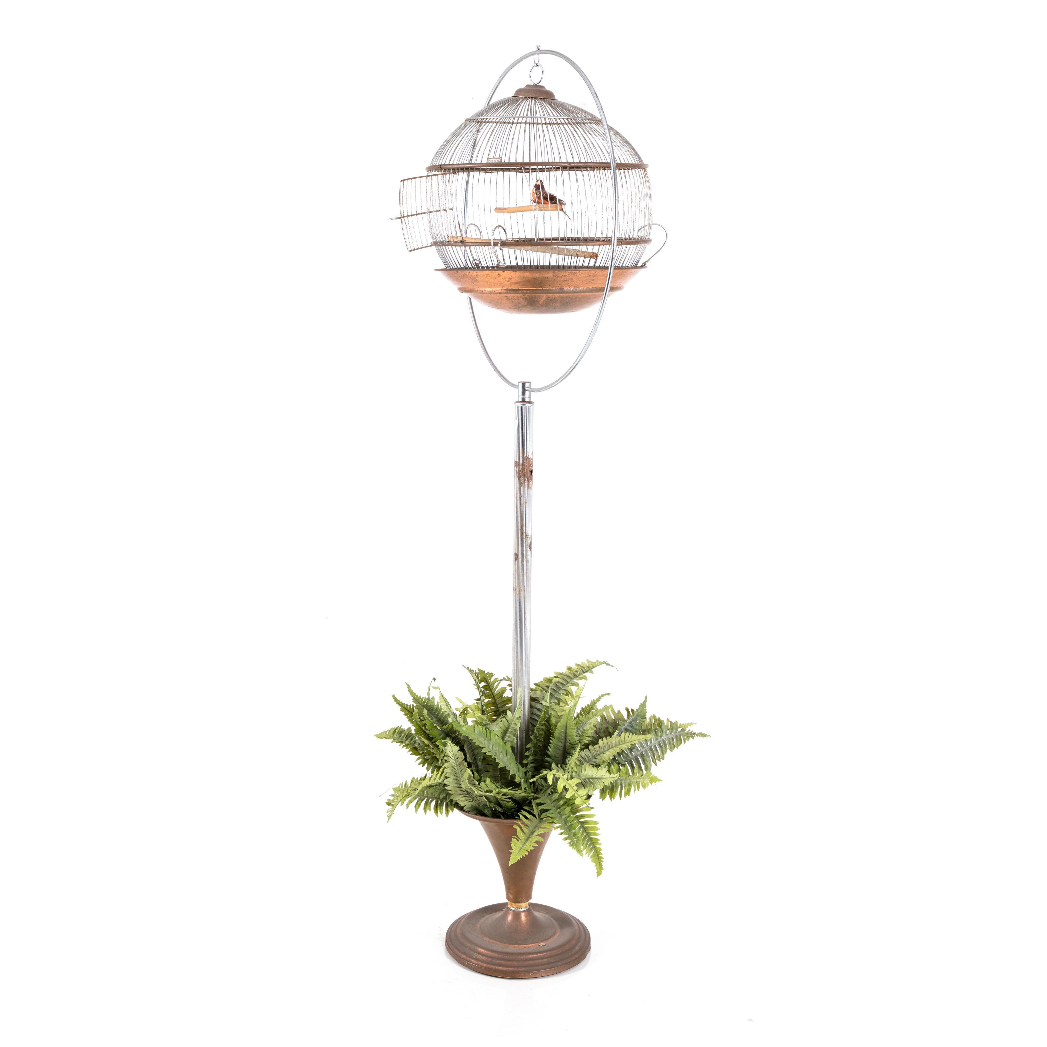 hanging birdcage planter Brass Birdcage Planter