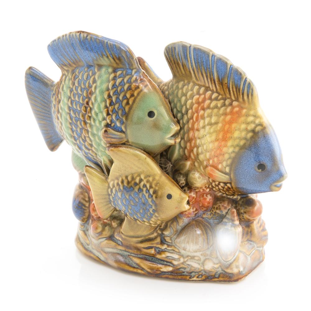 Multi Ceramic Blue Face Fish Trio (A+D)