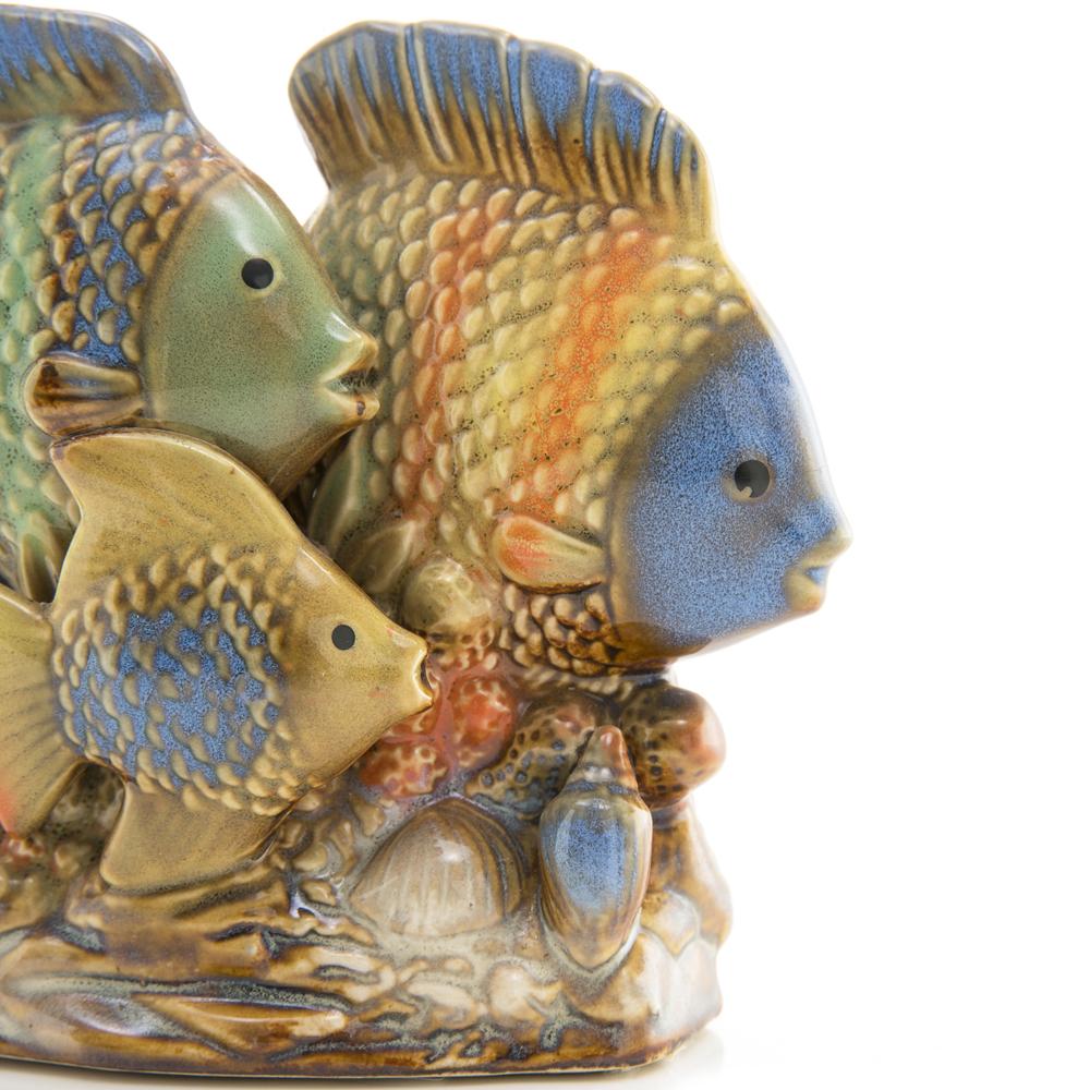 Multi Ceramic Blue Face Fish Trio (A+D)