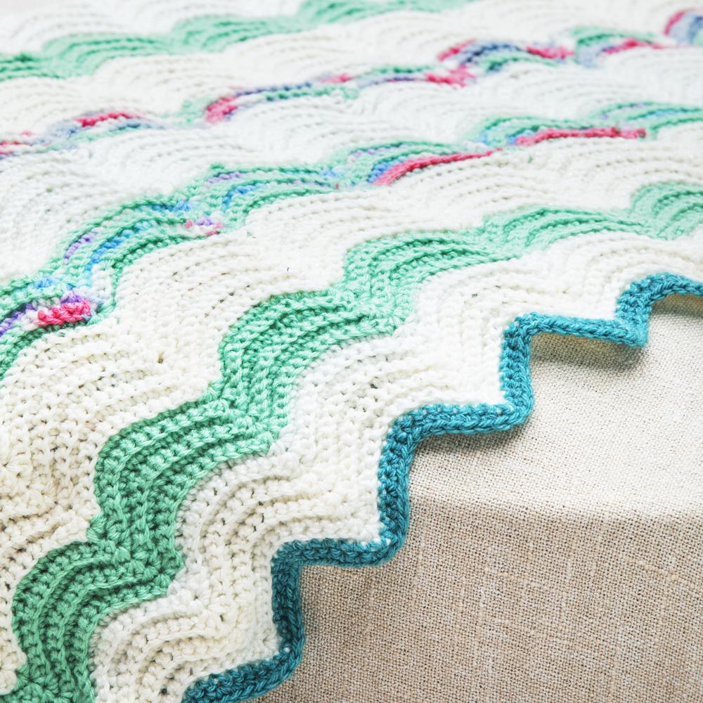 Pastel Waves Crochet Blanket