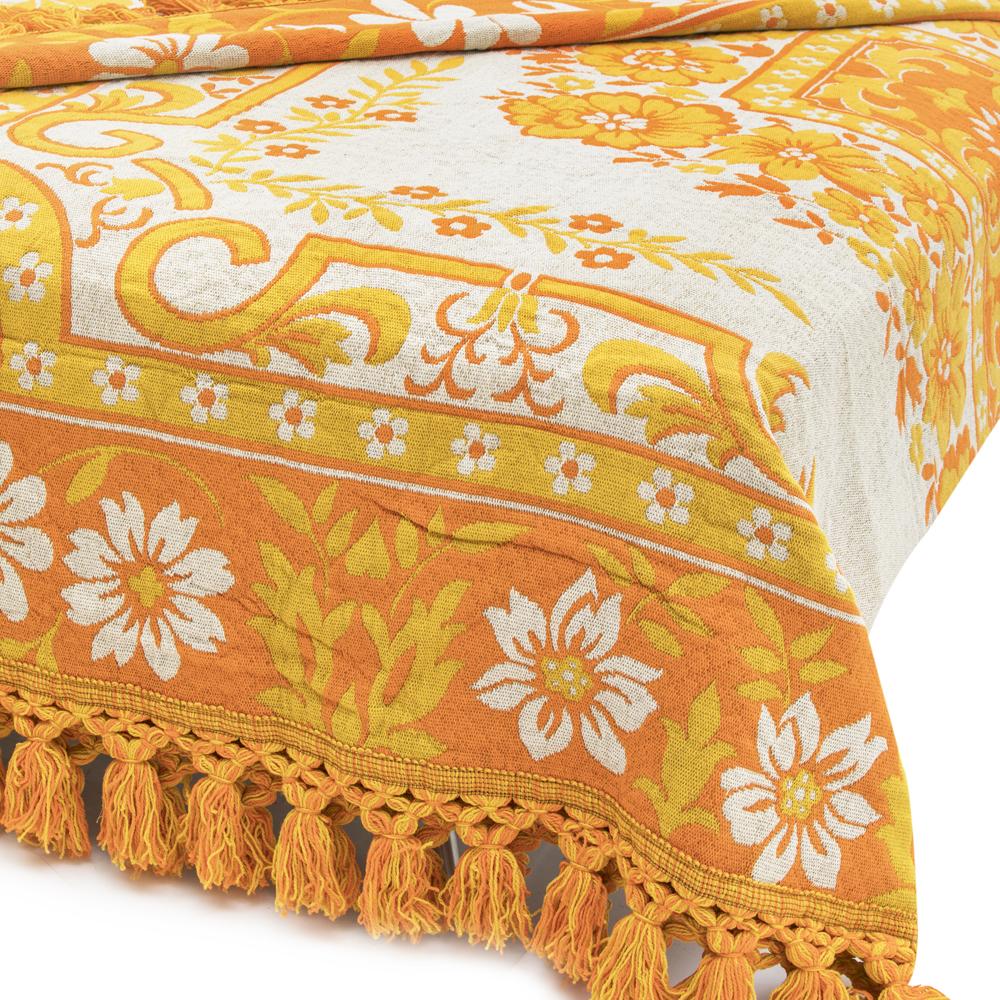 Yellow Gold Floral Bedspread