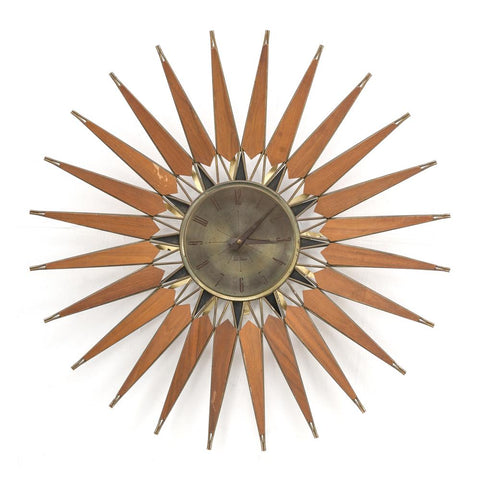 Seth Thomas - Wooden Sun Wall Clock