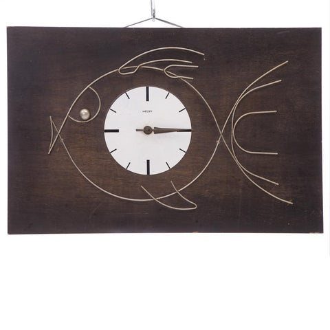 Wood Fish Motif Wall Clock