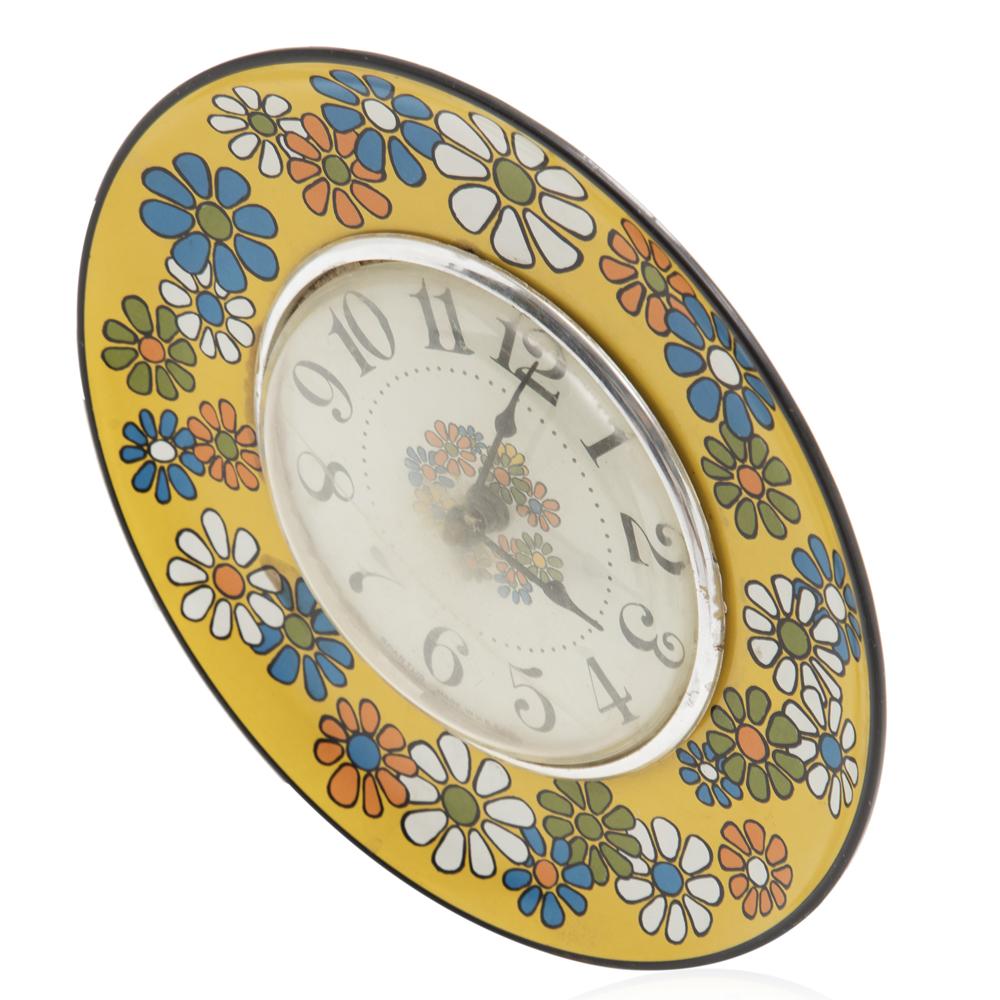Yellow Flower Plate Clock