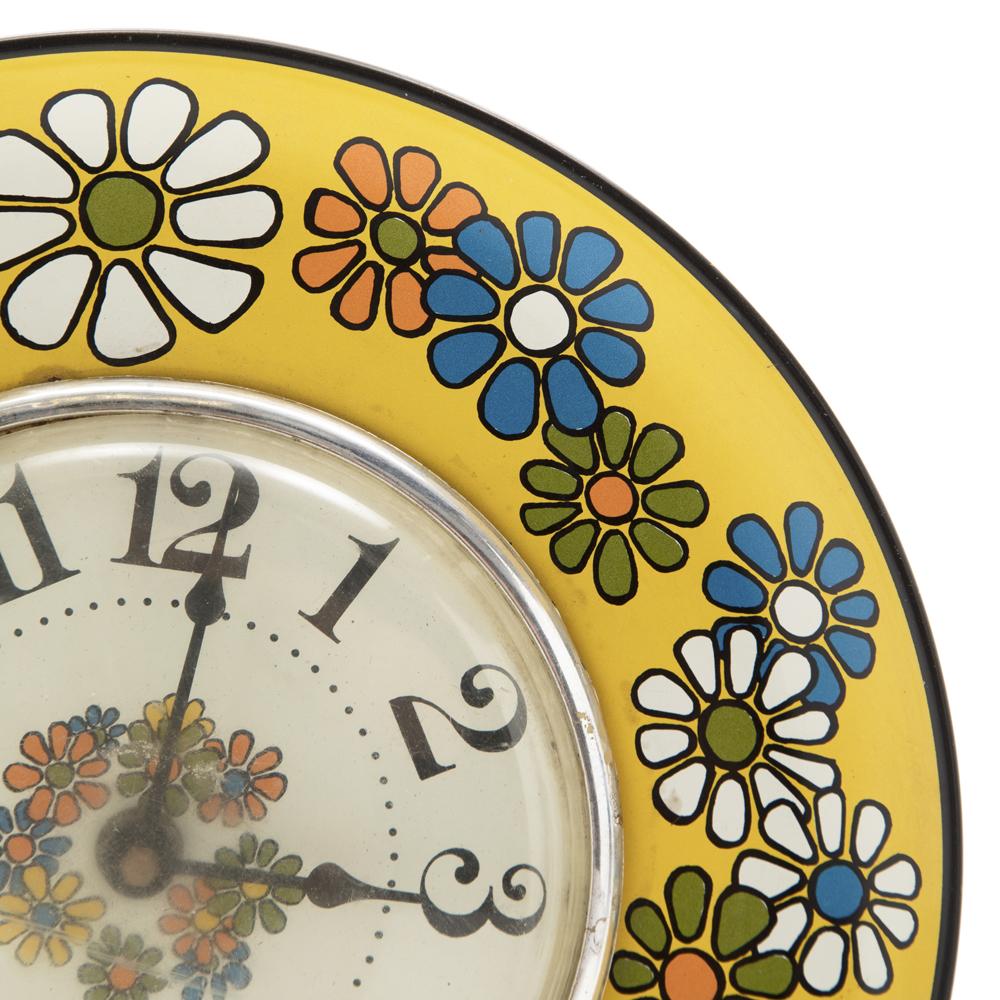 Yellow Flower Plate Clock