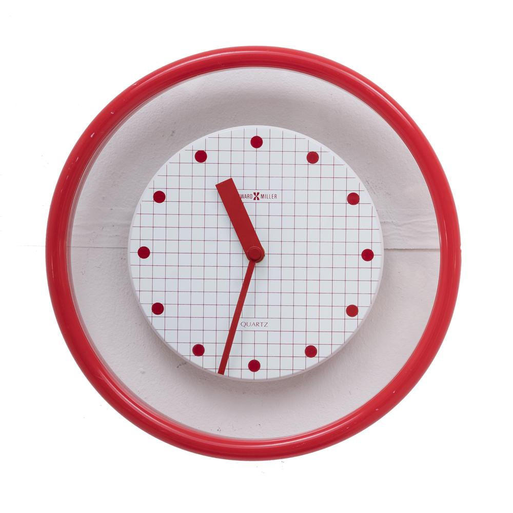 Red Graphic Circle Wall Clock
