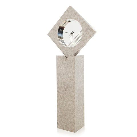 Grey Diamond 80s Pedestal Floor Clock