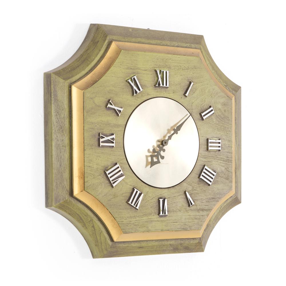 Green Wood Wall Clock