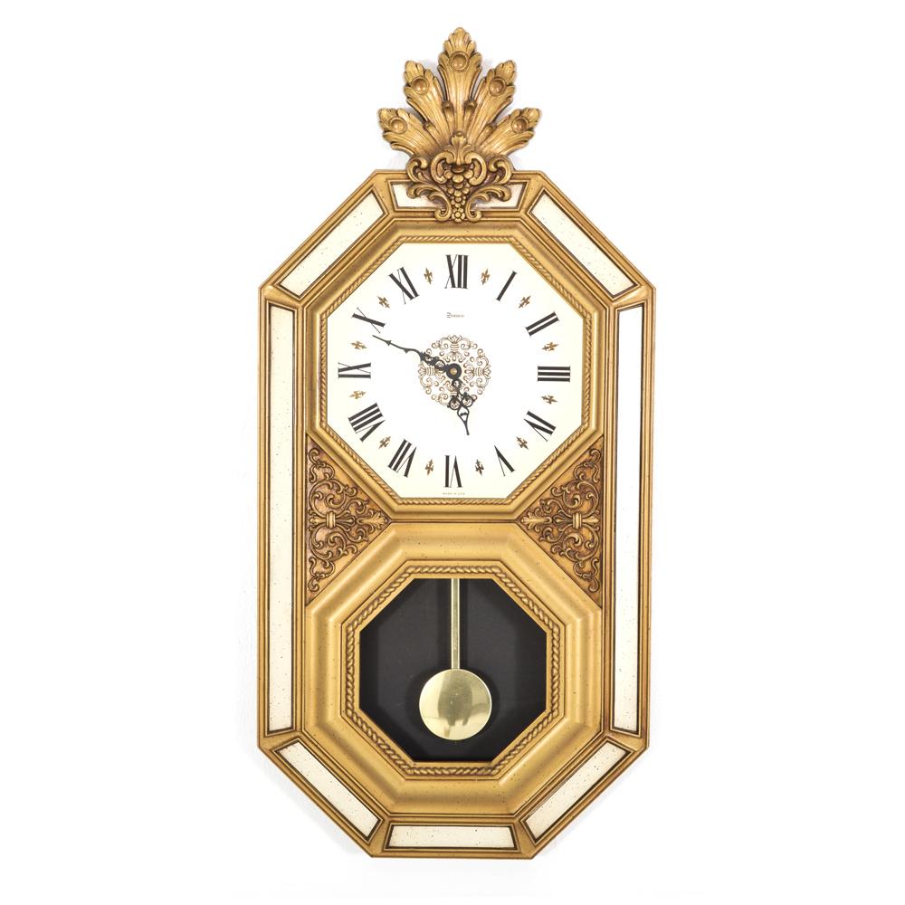 Syroco Roman Numeral Gold Wall Clock