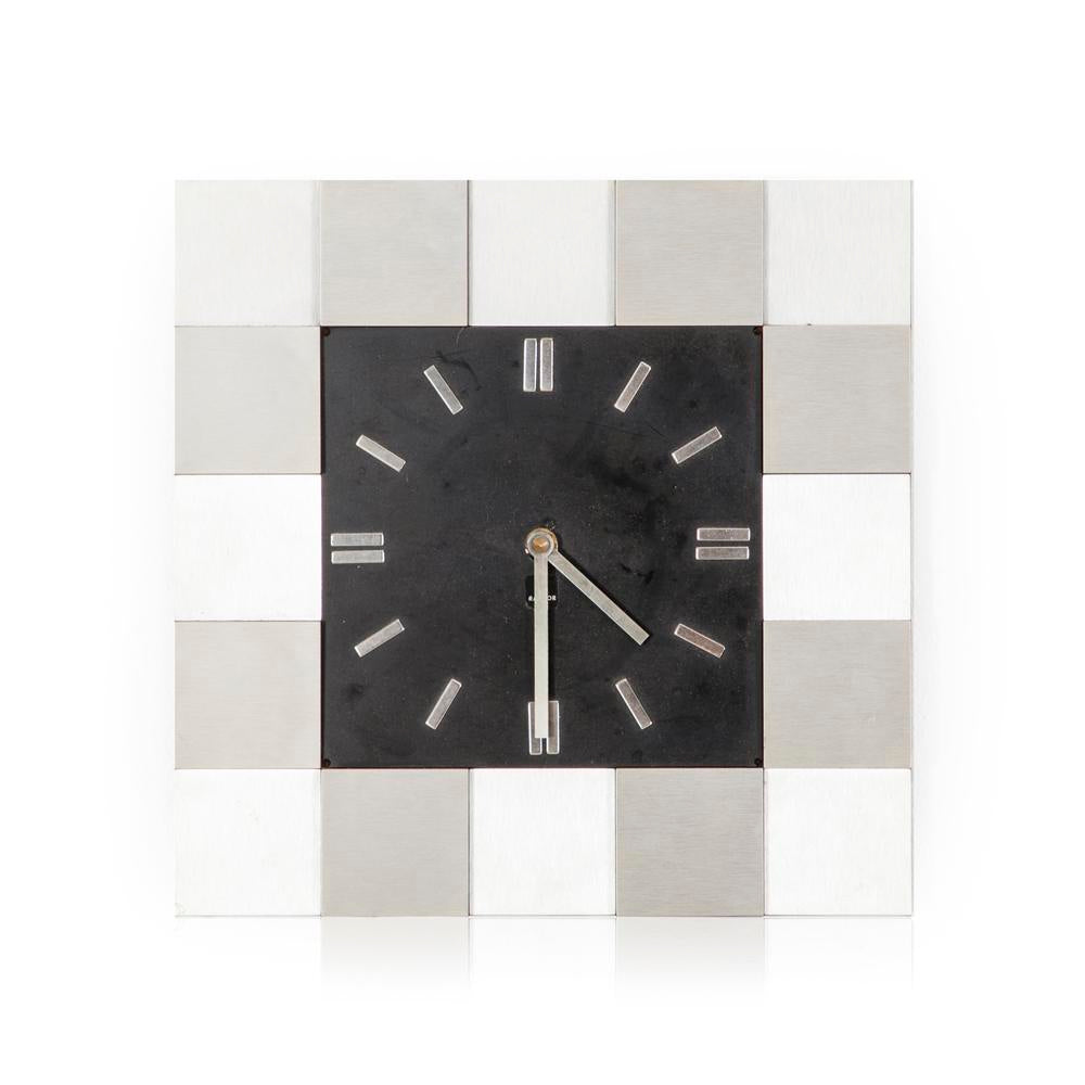 Modern Black Square Tile Wall Clock