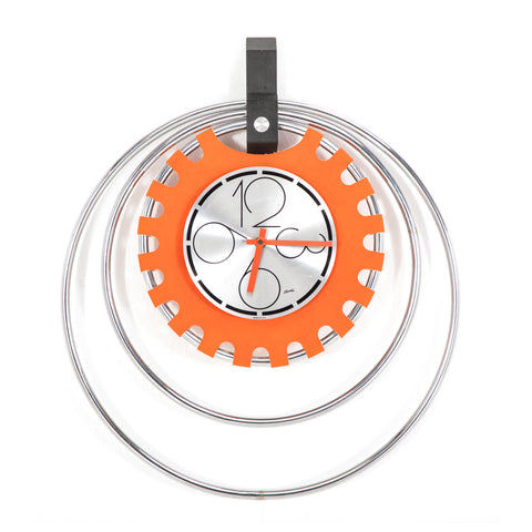 Orange Gear Wall Clock