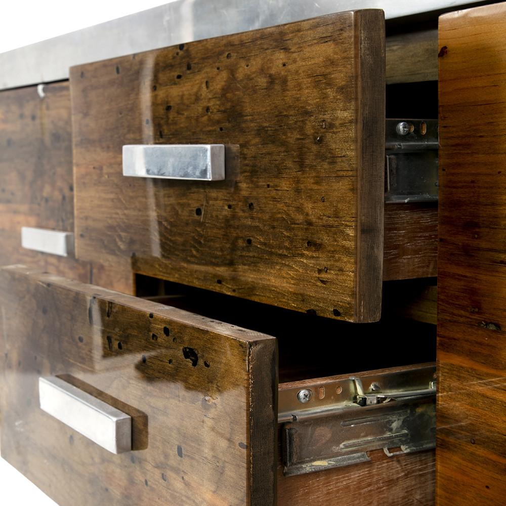 Lacquered Wood and Chrome Credenza