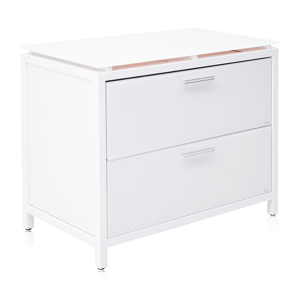 White Modern Two Drawer Cabinet