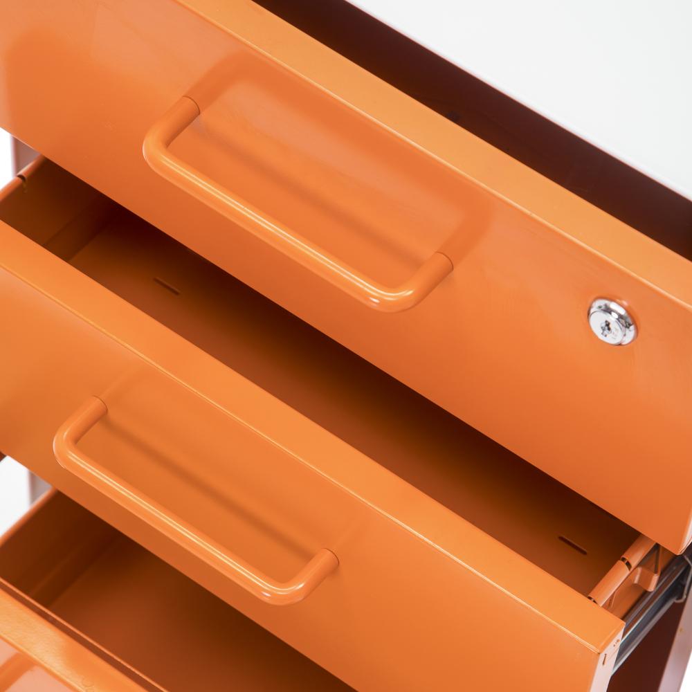 Modern Orange and White File Drawer
