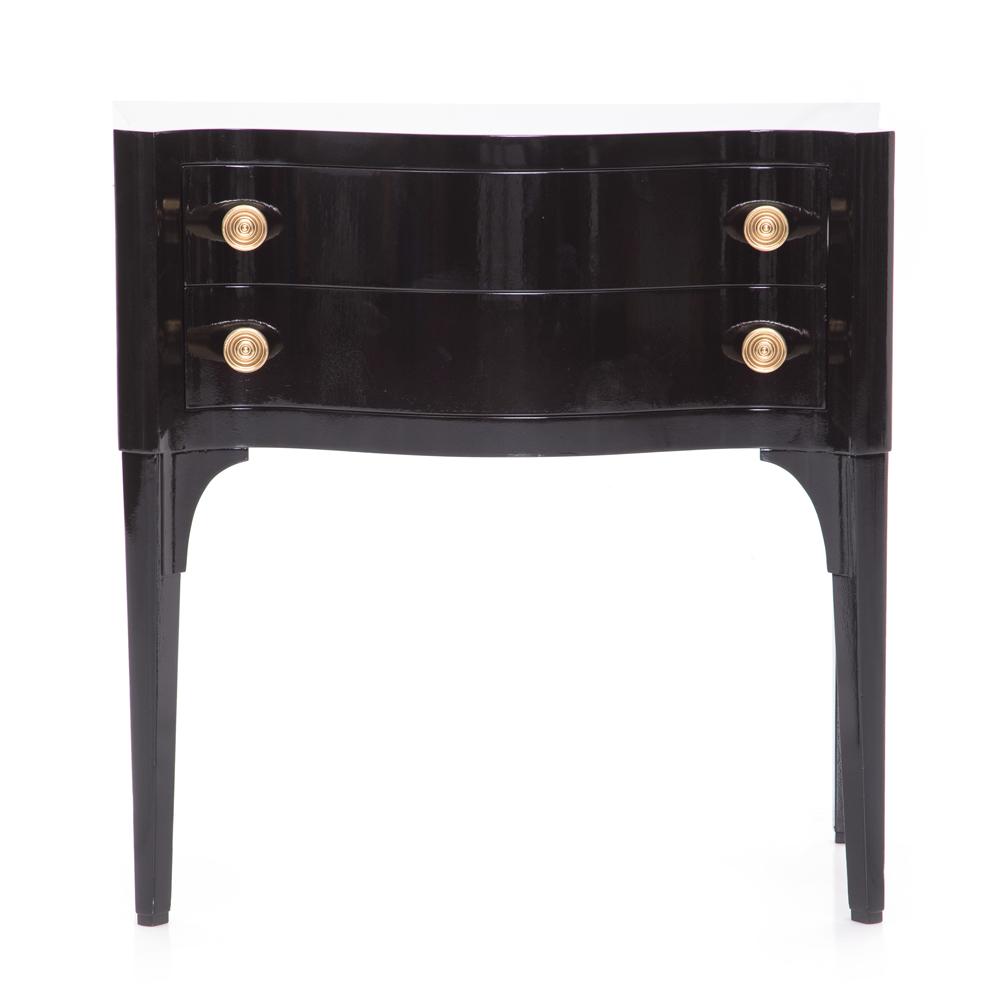 Black Small Glossy Console Table