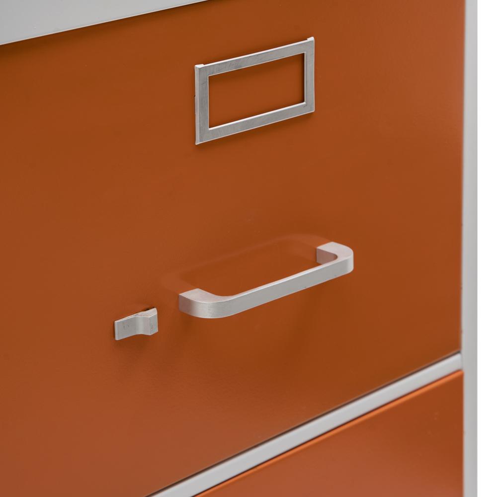 Orange + White 4 Drawer Filing Cabinet