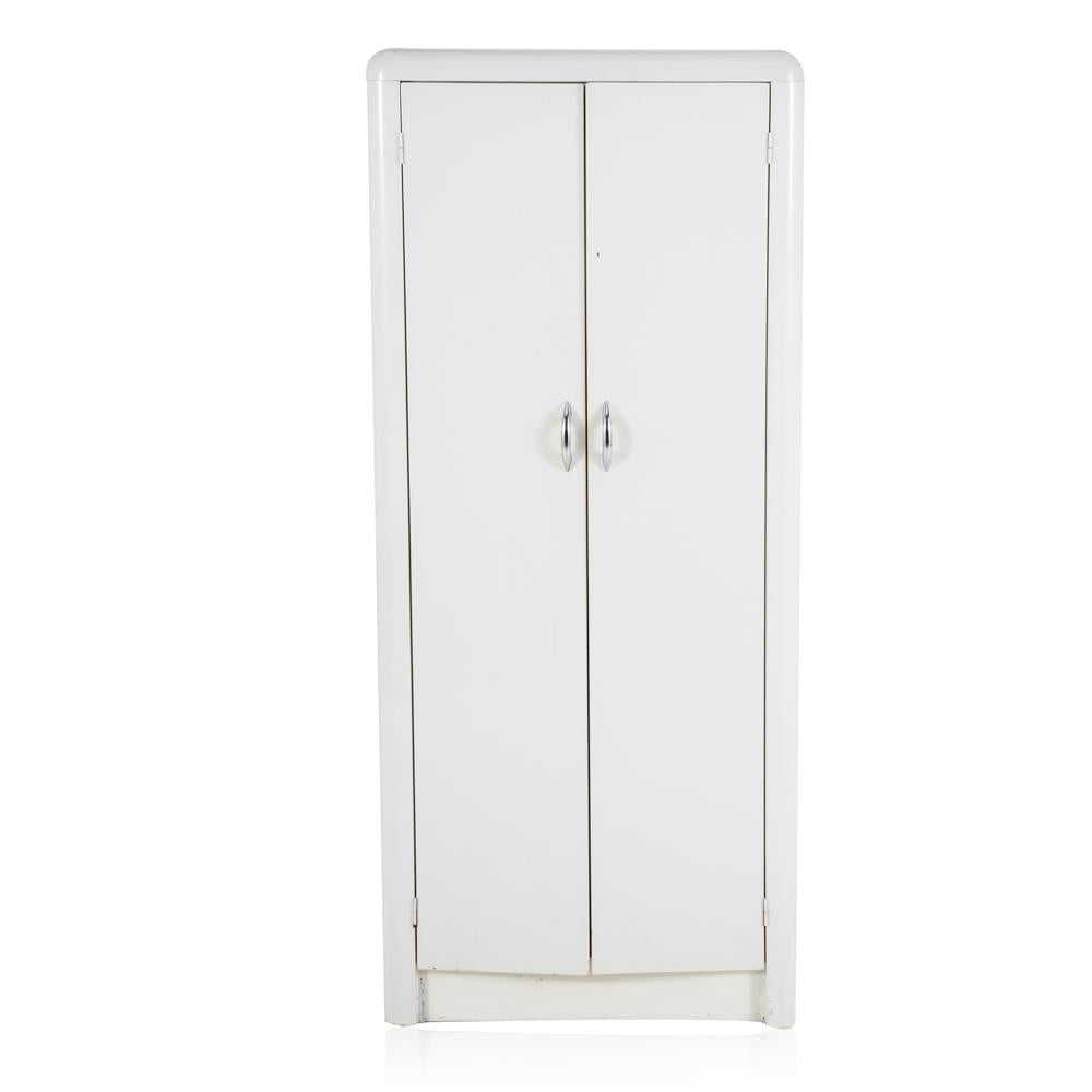 White Metal Standing Cabinet