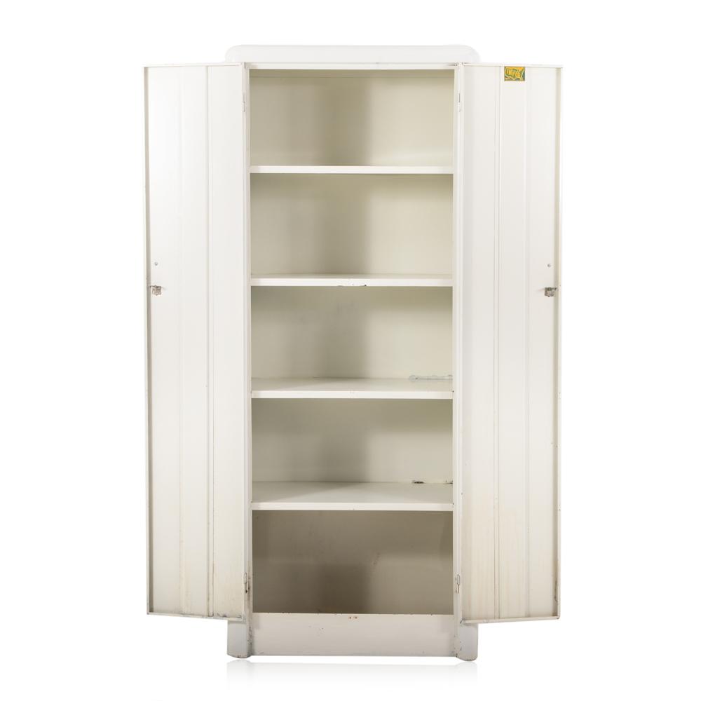 White Metal Standing Cabinet