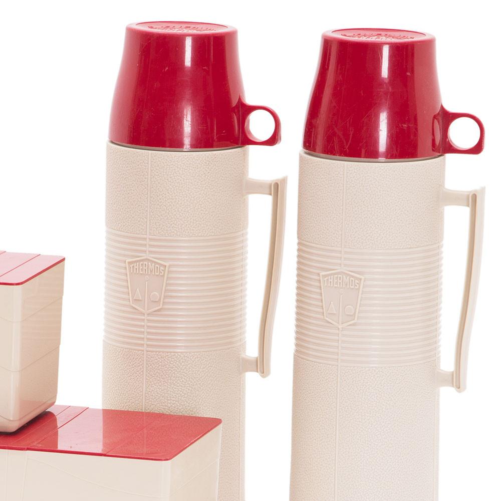 Plastic Orange and White Lunch Box