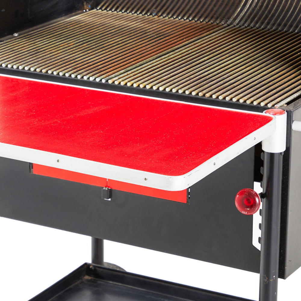 Red and Black Smoker BBQ Grill Cart