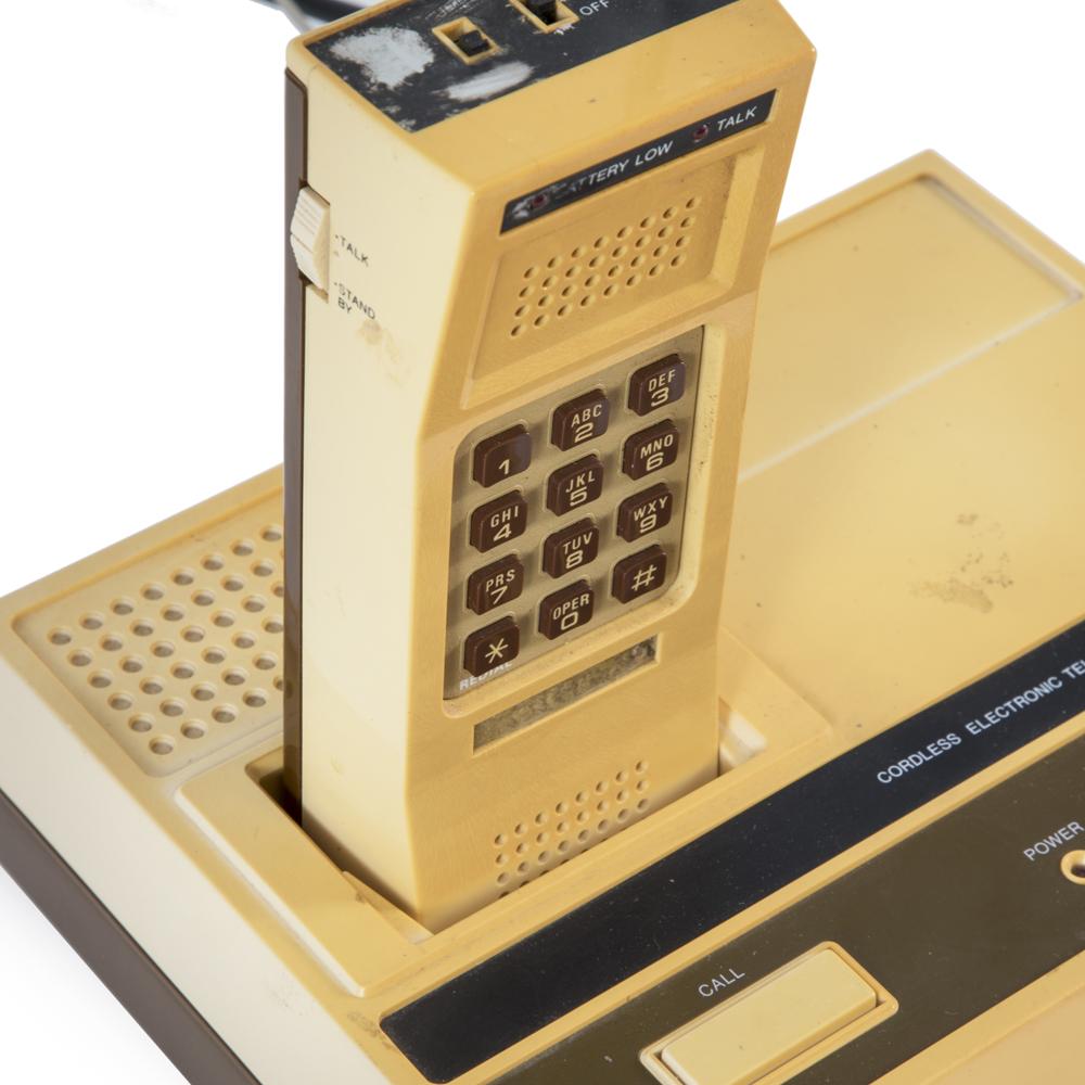 Tan Brown Vintage Cordless Phone