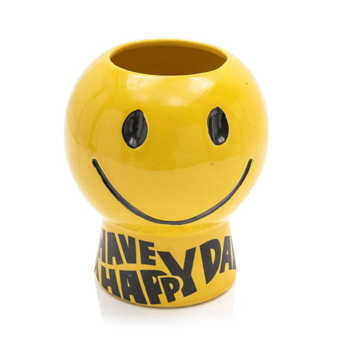 Yellow Smiley Face Cookie Jar (No Lid)