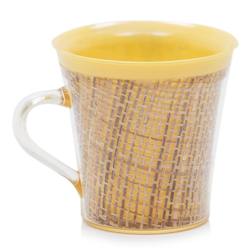 Plastic Yellow Mug with Thatched Interior