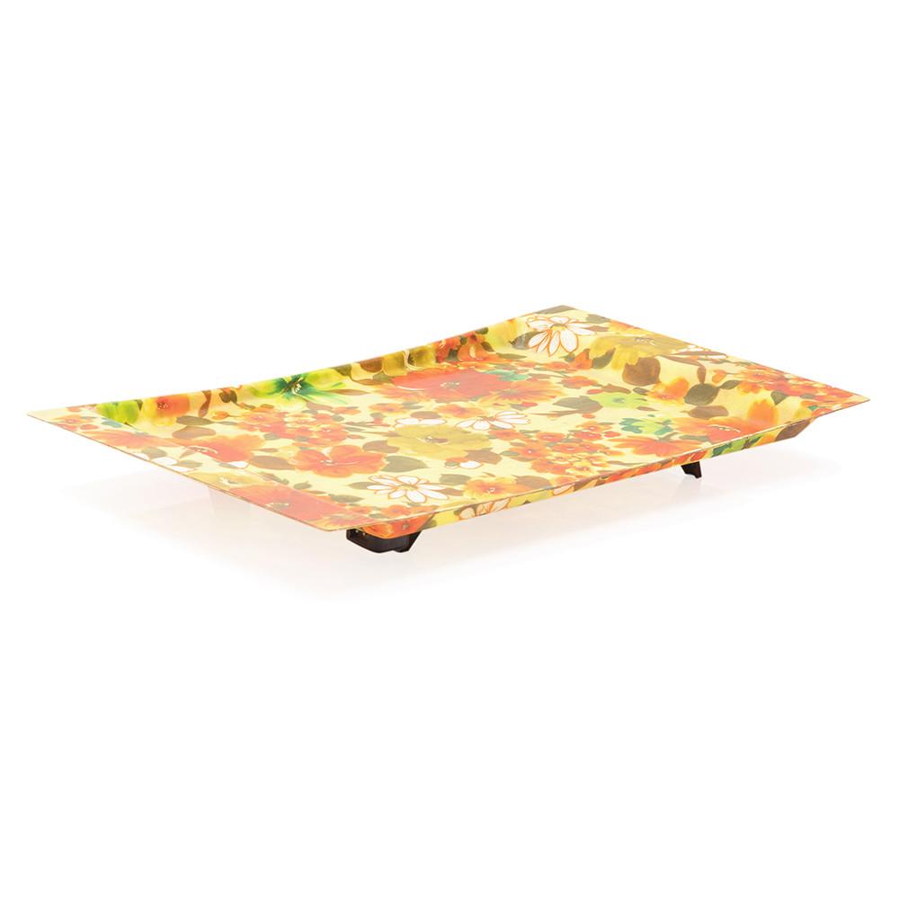 Colorful Floral Fiberglass Serving Tray