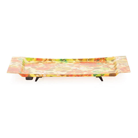 Colorful Floral Fiberglass Serving Tray