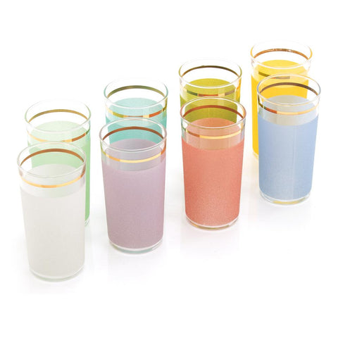Pastel Frosted Highball Glasses