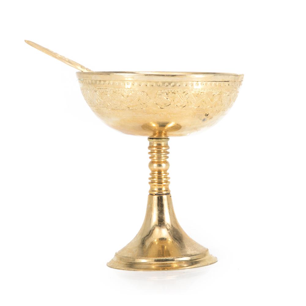 Solid Gold Ice Cream Cup and Spoon