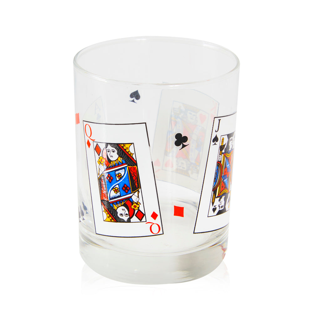 Deck of Cards Rocks Glass