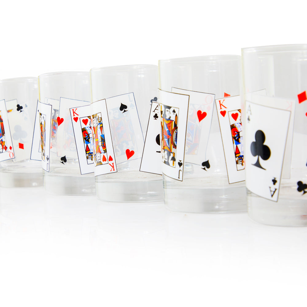Deck of Cards Rocks Glass