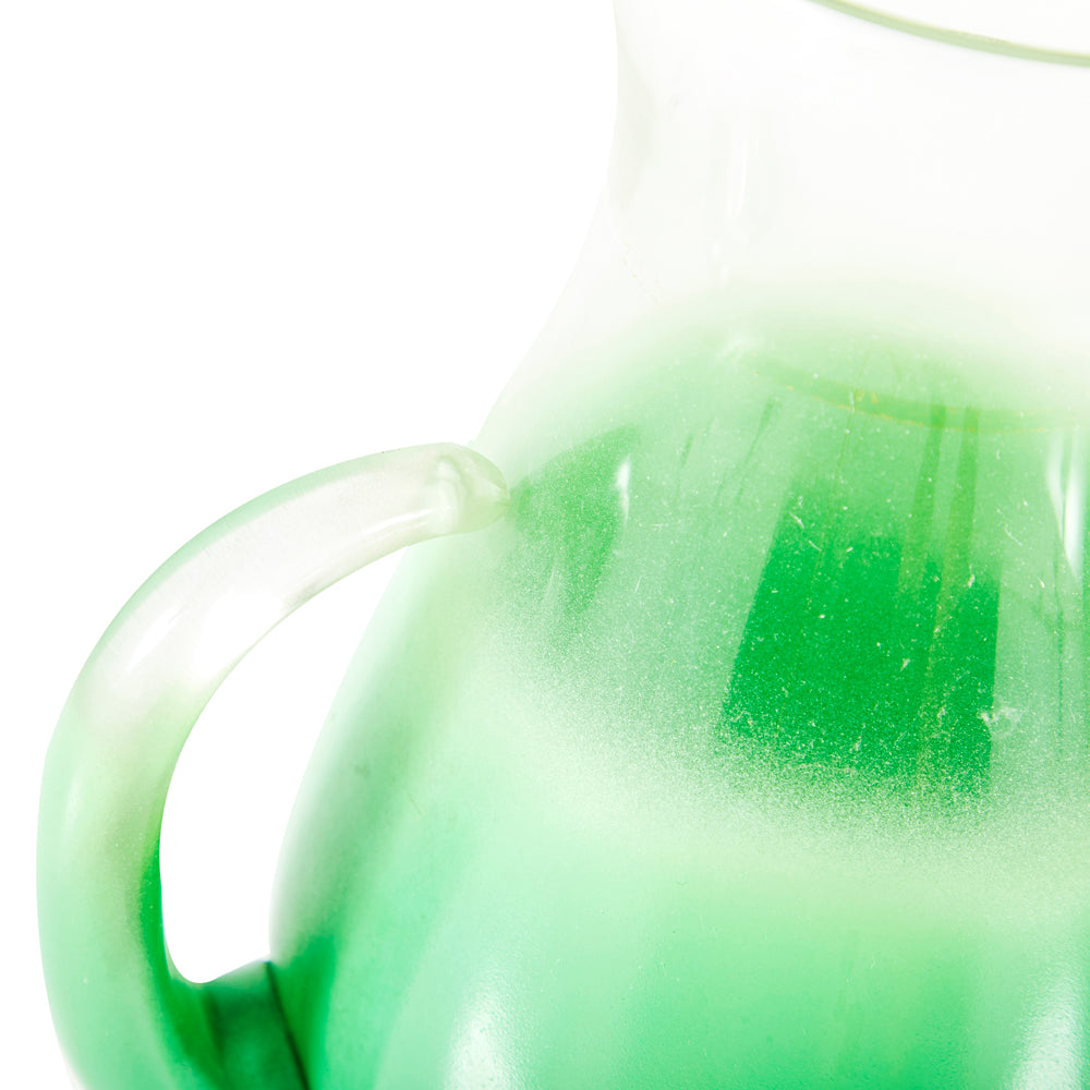 Lime Green Ombre Glass - Set of 4 Cups and Pitcher
