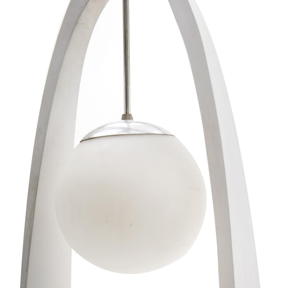 White Mod Oval Hanging Pendant Lamp w Globe