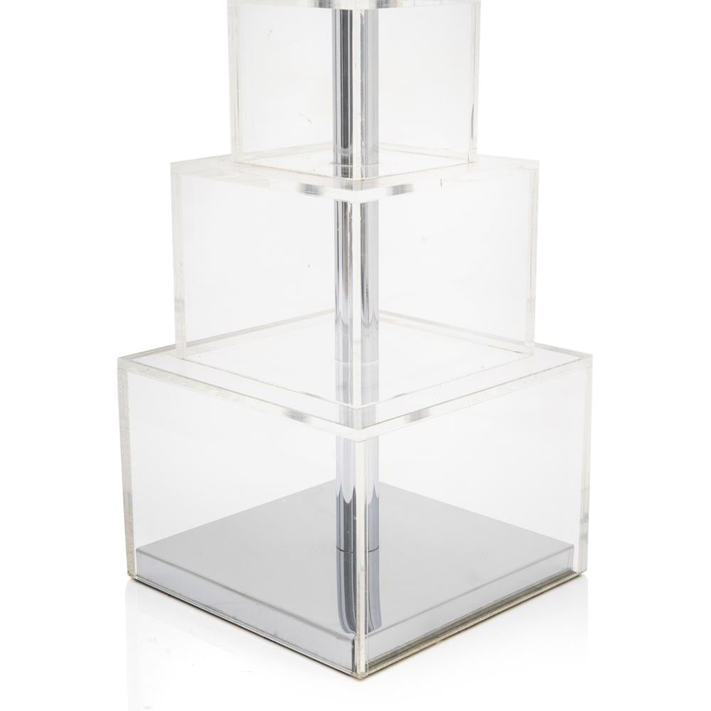 Table Lamp Box Lucite Stacked Boxes Table Lamp - Gil & Roy Props