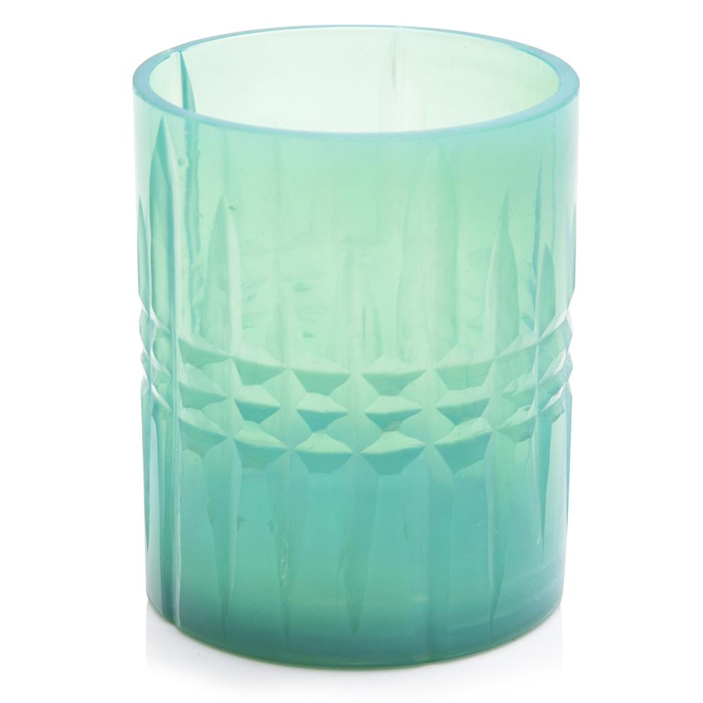 Green Aqua Glass Tea Lights (A+D)