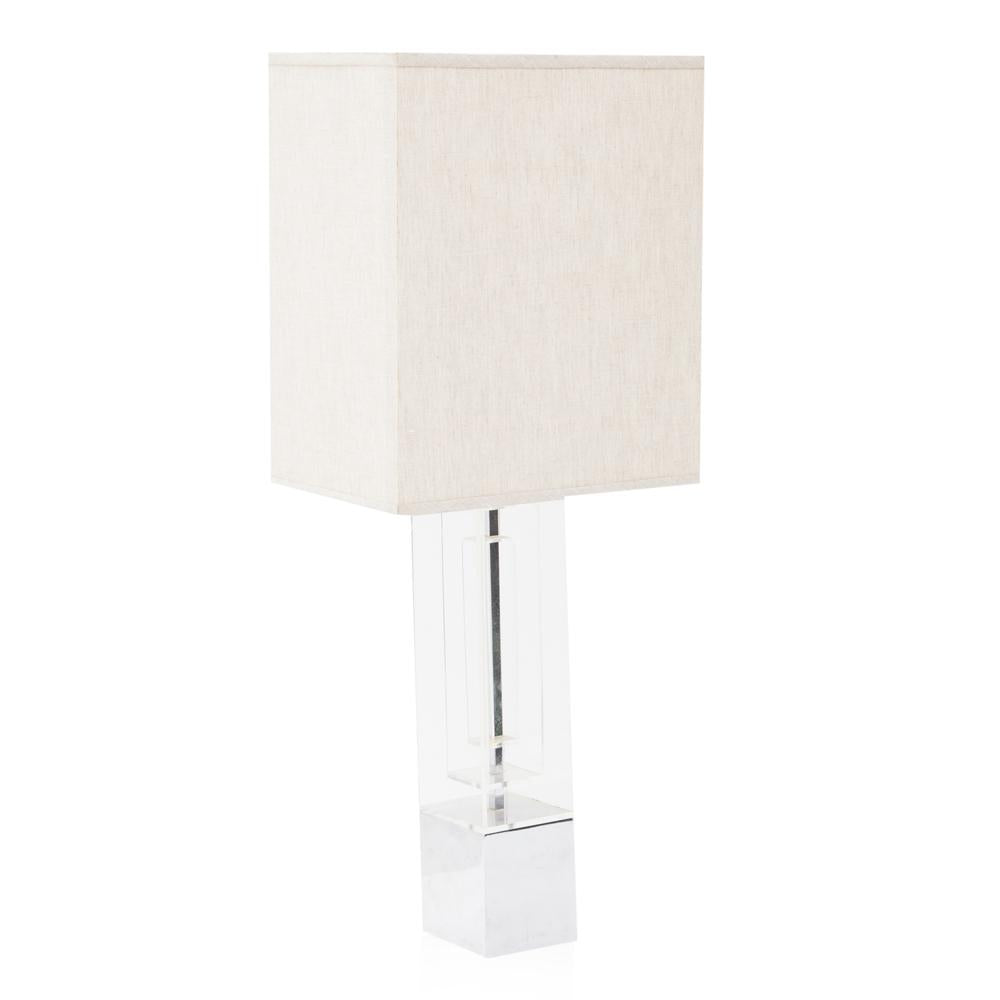 White Marble & Lucite Table Lamp