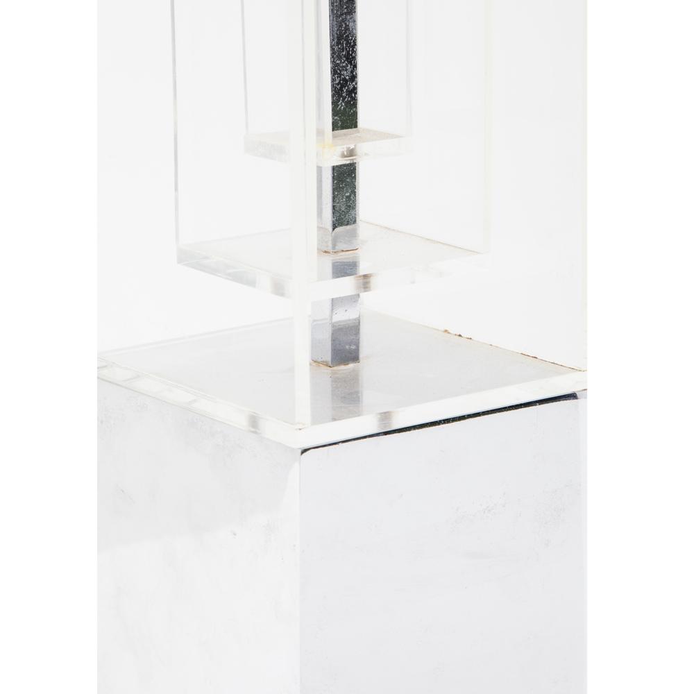 White Marble & Lucite Table Lamp