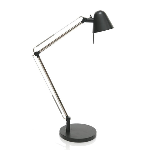 Tall Black Metal Adjustable Desk Lamp