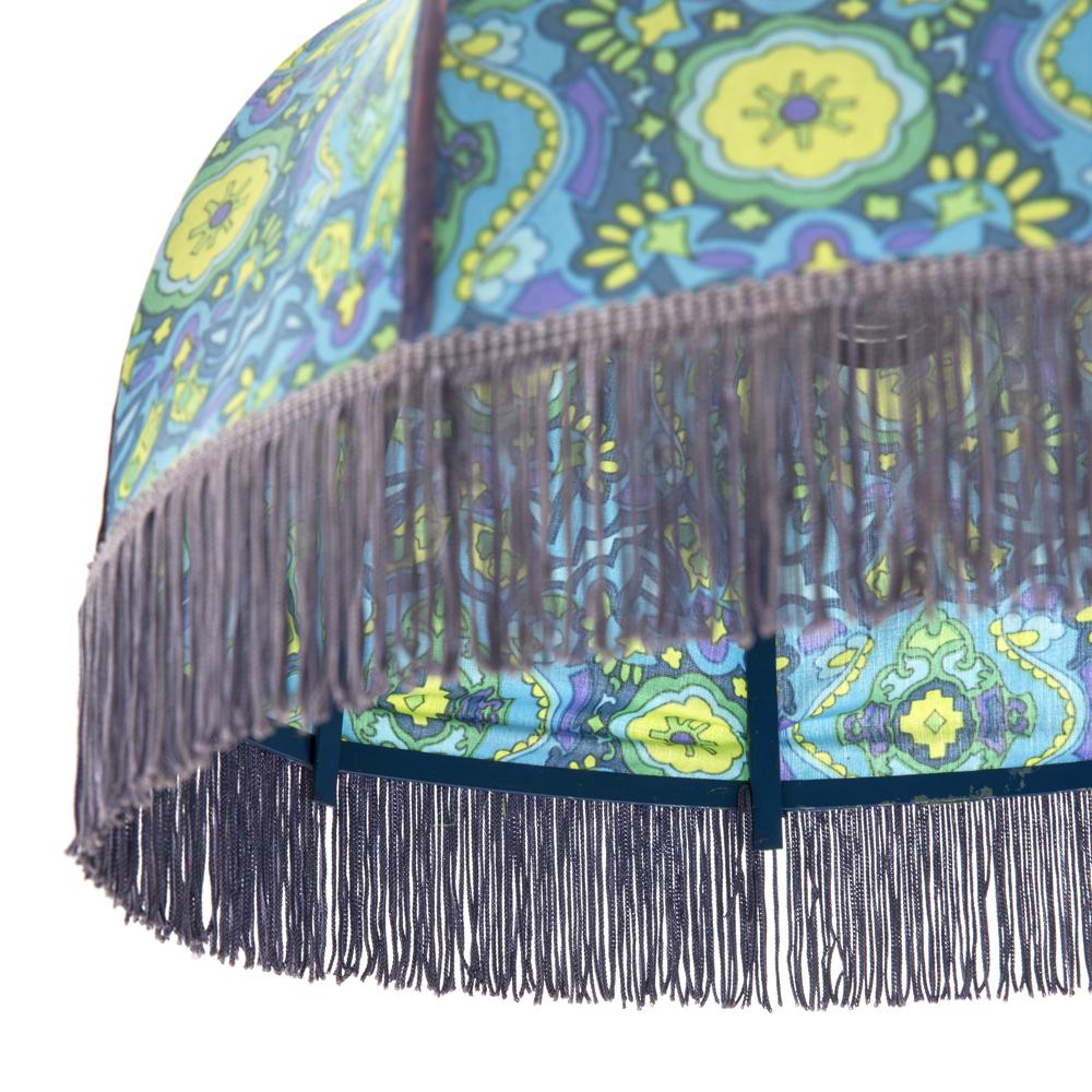 Blue & Green Bohemian Fabric Dome Hanging Pendant Lamp