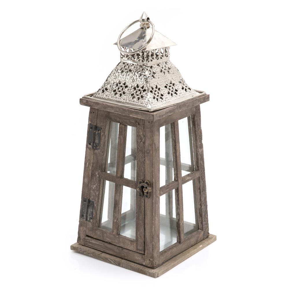 Wood Antique Wooden Lantern (A+D)