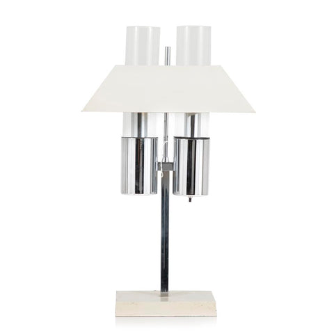 White Abstract Cylindrical Lamp