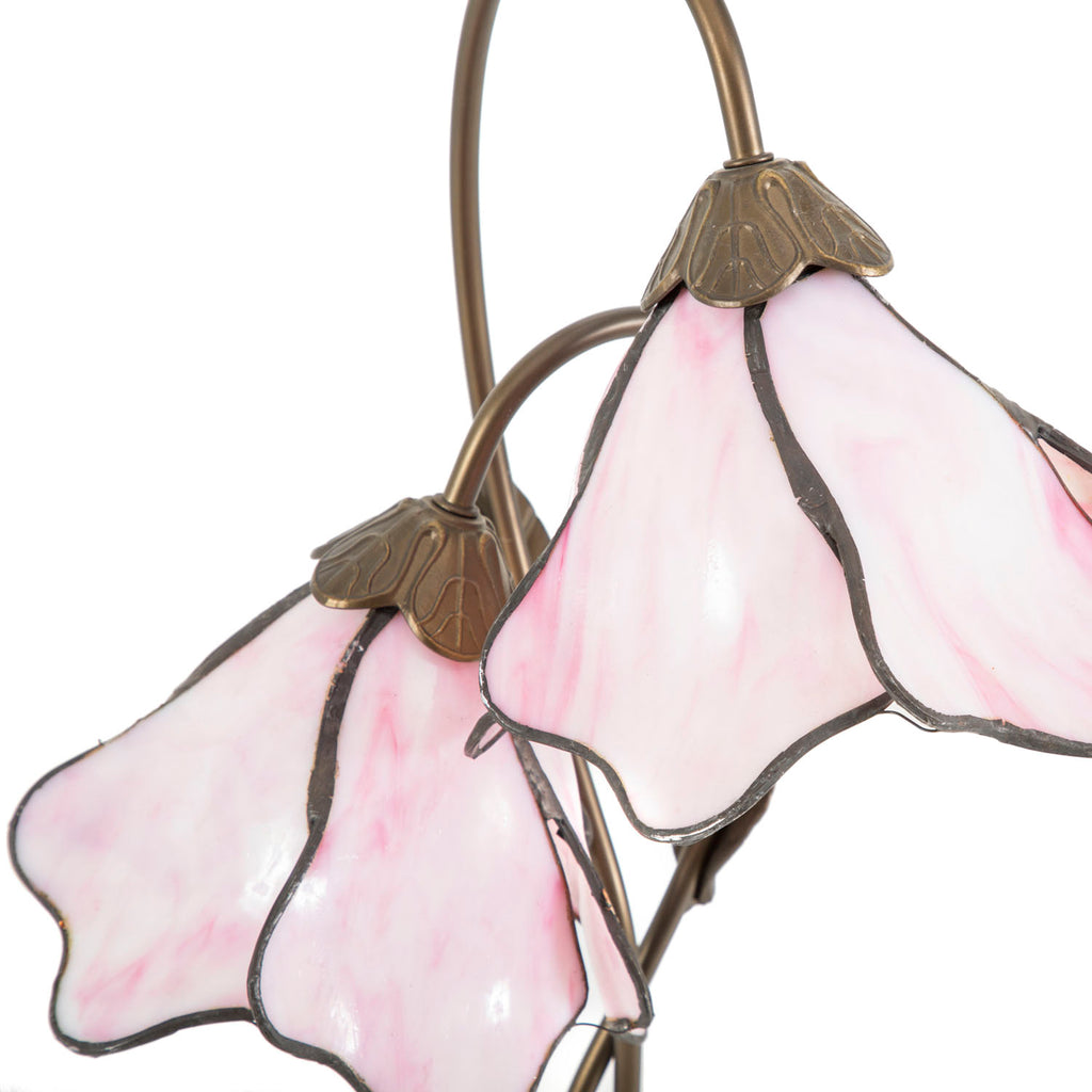 Pink & Bronze Art Nouveau Flower Lamp